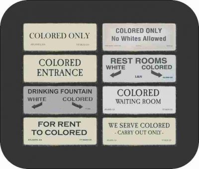 Segregation Signs, Jim Crow Black Art Mousepad